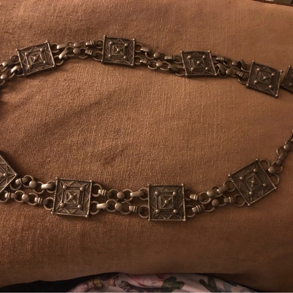 Rare! Ben Amun Dark Silver Geometric Link Belt- $330 or $300 w/offer